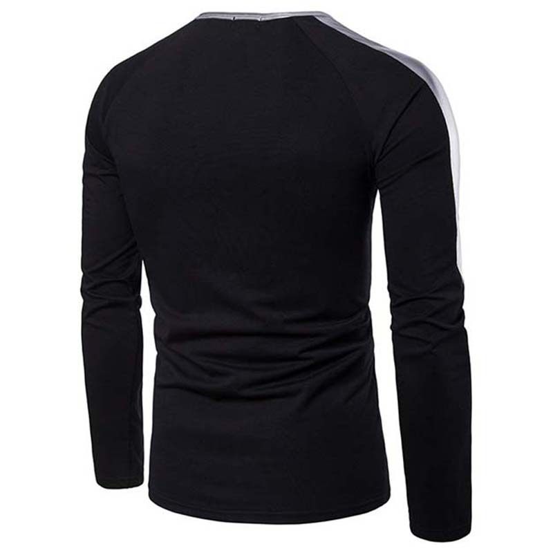 Black Full Sleeve Deep Neck T-Shirt