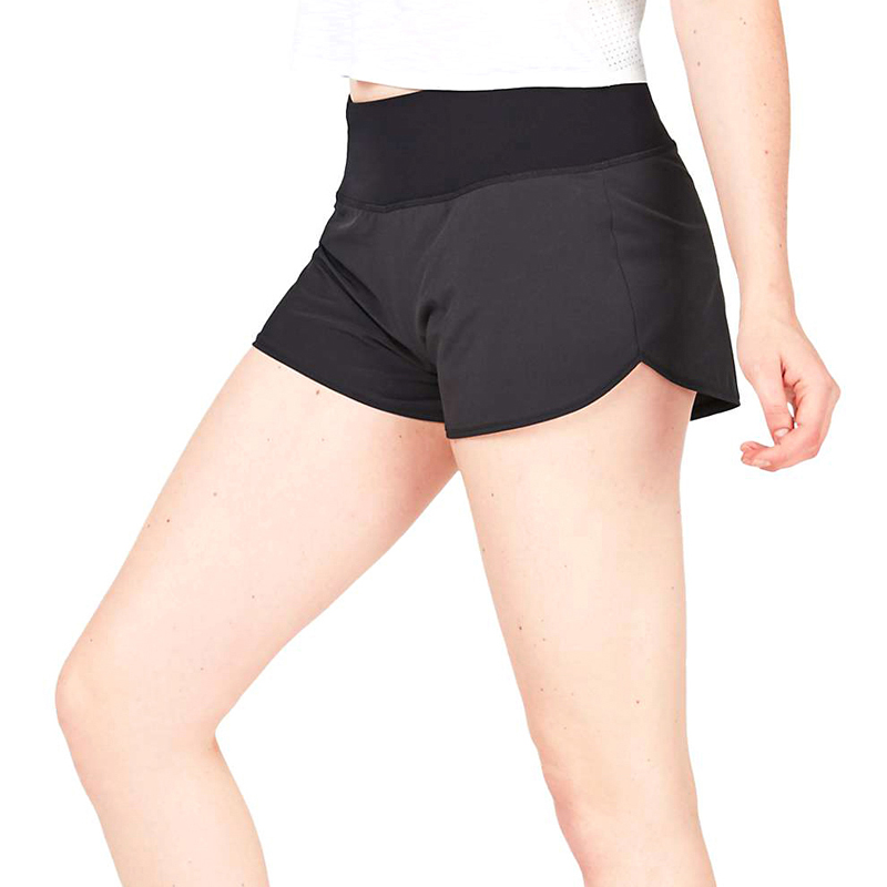 Black Ribbed Running Shorts