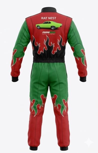  RED fire sublimated suit 